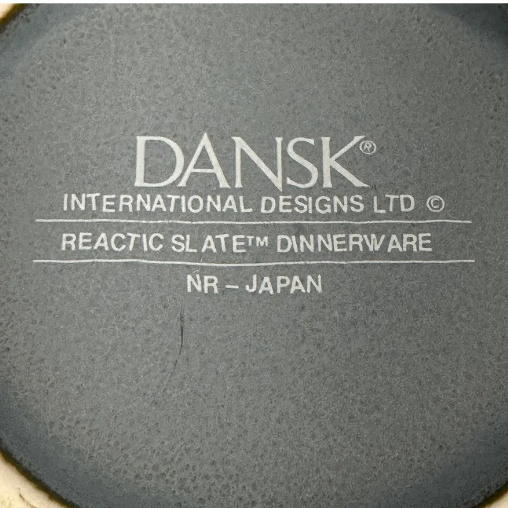 Vintage Dansk Reactic Slate Gray Dinnerware Set Milk Creamer & Sugar Bowl W/ Lid